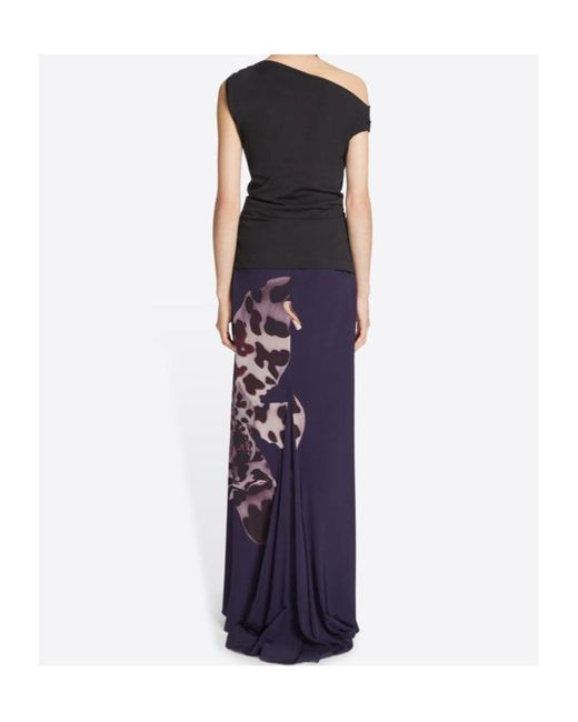 Dries Van Noten Blue Draped Skirt