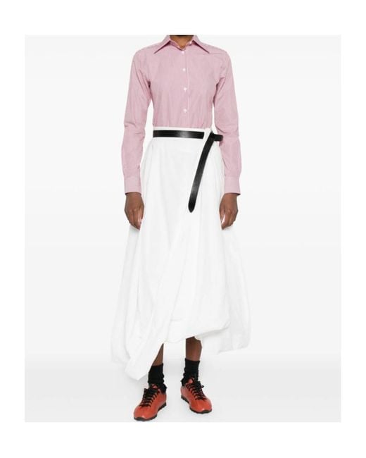 Mazzarelli Pink Gea Striped Button-Down Shirt