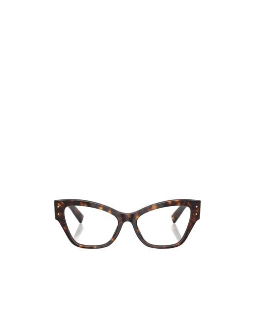 Dolce & Gabbana White Eyewear Butterfly Frame Glasses