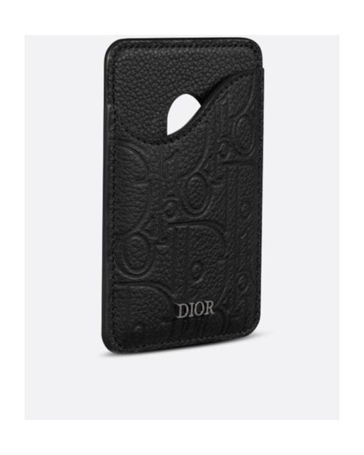 Dior Black Saddle Magnetic Card Holder for men