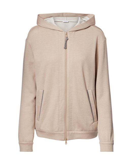 Brunello Cucinelli Natural Monili Cotton And Silk-Blend Hoodie