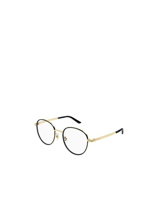 Gucci White Eyewear Round Frame Glasses for men