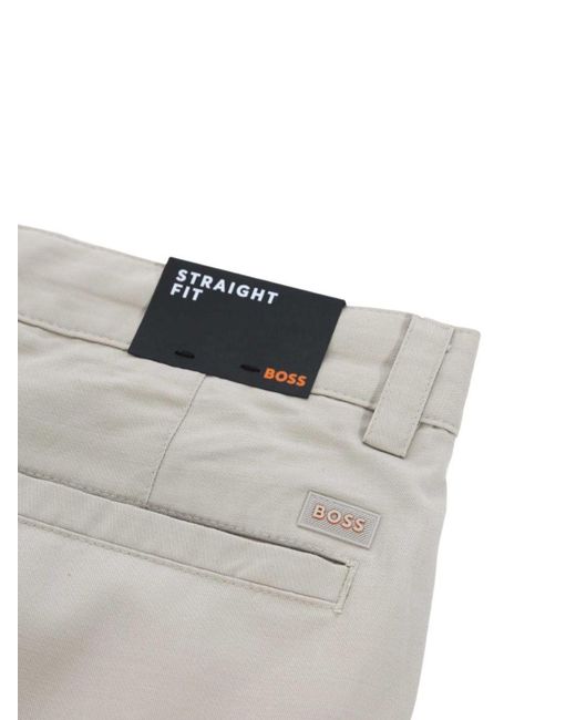 Boss Gray Straight-Fit Chino Shorts for men