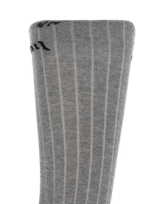 Marni Gray Logo Mended Ribbed Socks