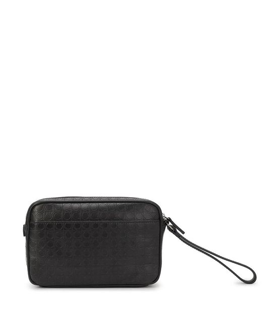Ferragamo Black Logo Hand-Held Bag