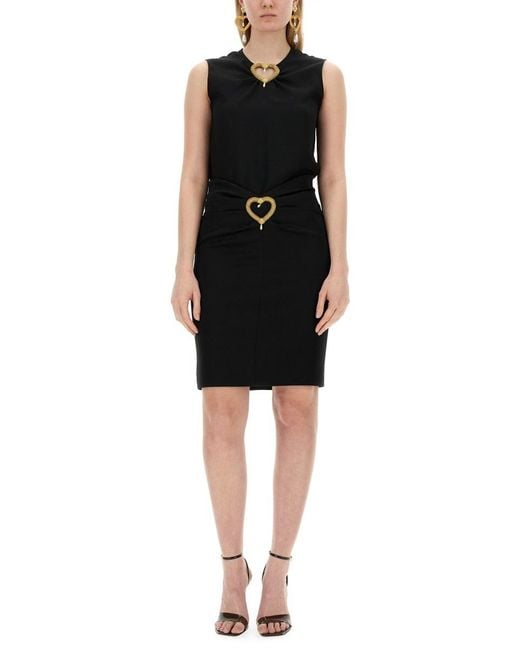 Moschino Black Hollowed-Out Love Decorated Skirt