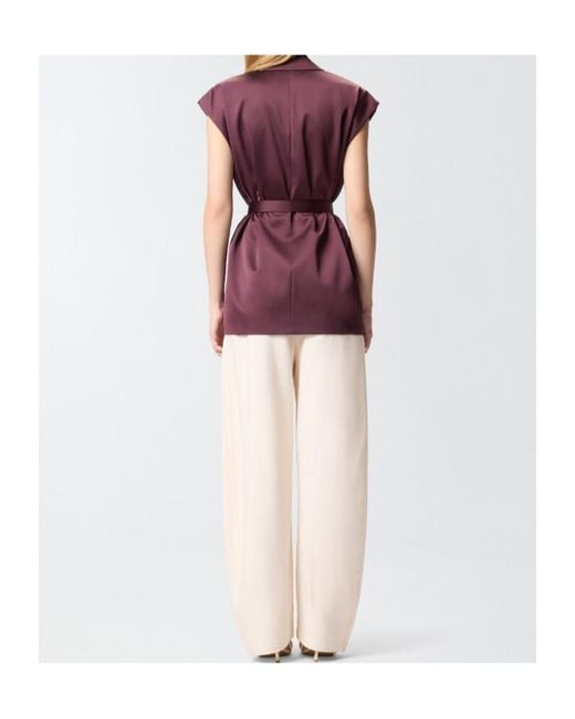 Pinko Purple Sleeveless Satin Jacket