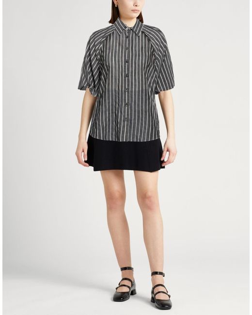 Brunello Cucinelli Gray Striped Metallic Shirt