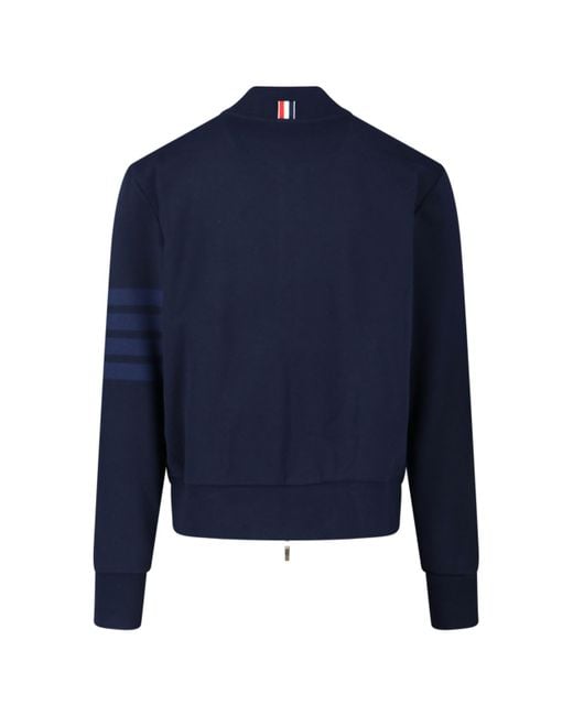 Thom Browne Blue Four-Stripe Bomber Jacket for men