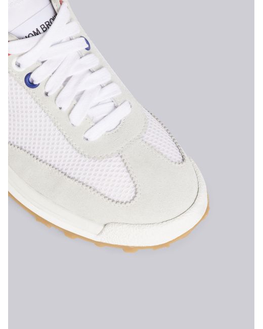 Thom Browne White Lace-Up Runner Sneakers