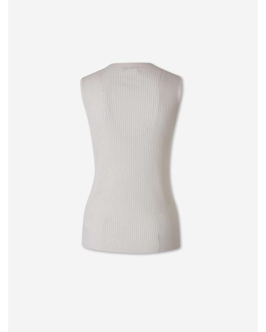 Peserico Gray Sleeveless Ribbed Top