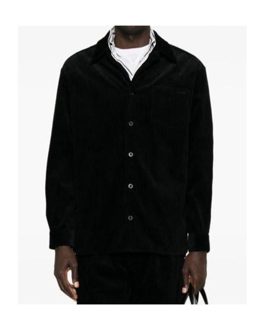 A.P.C. Black Corduroy Chest-Pocket Shirt for men
