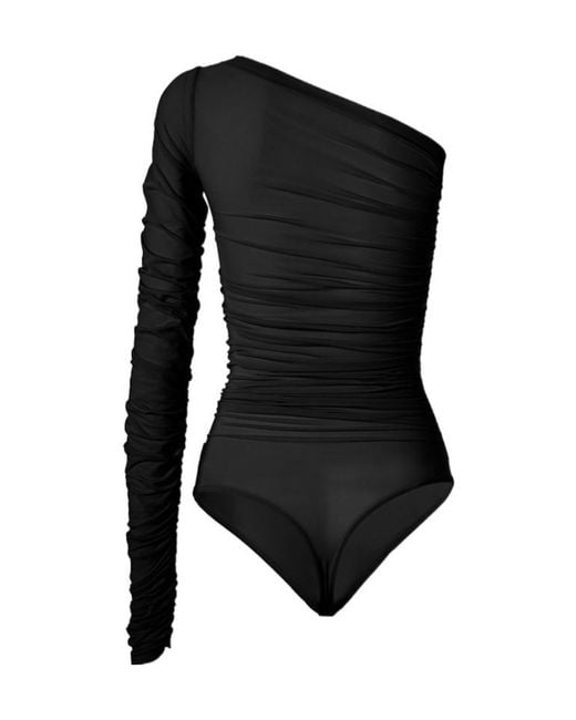 Wolford Black Sheer Drape Thong Body
