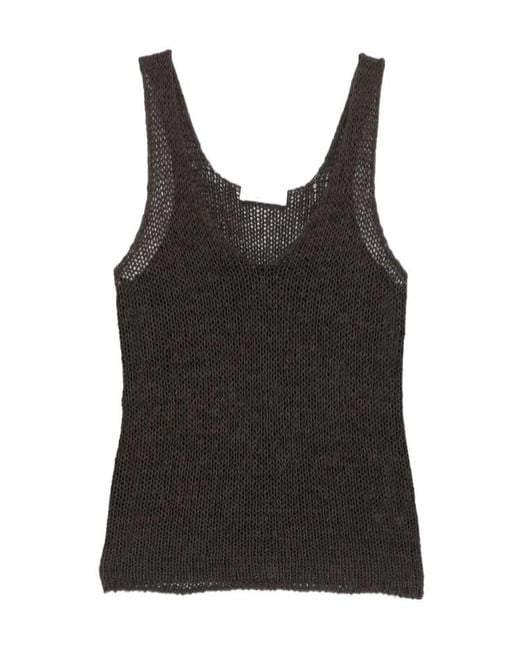 Roberto Collina Black Vneck Knit Tank Top
