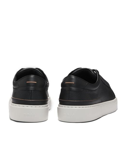 Boss Black Lace-Up Low-Top Sneakers for men