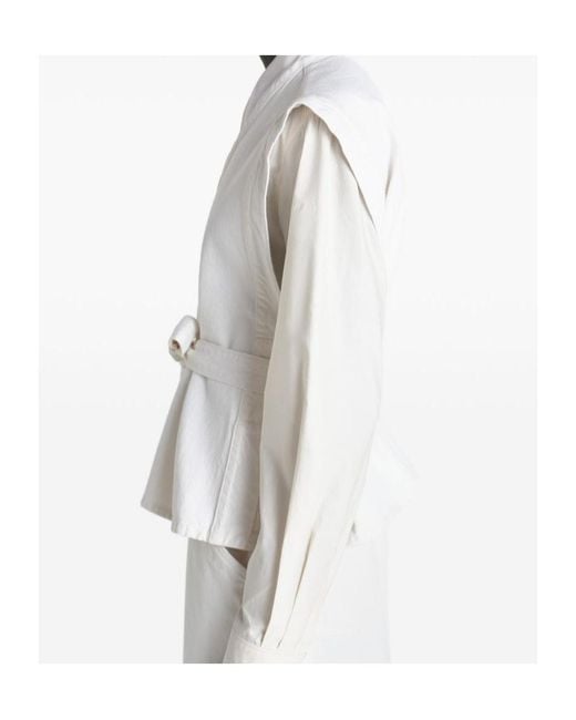 Lemaire White V-Neck Vest