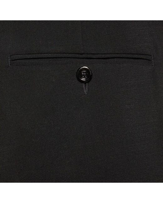 Gucci Black Logo-Patch Tailored Trousers for men