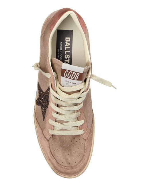 Golden Goose Deluxe Brand Brown Ball Star Glittered Sneakers