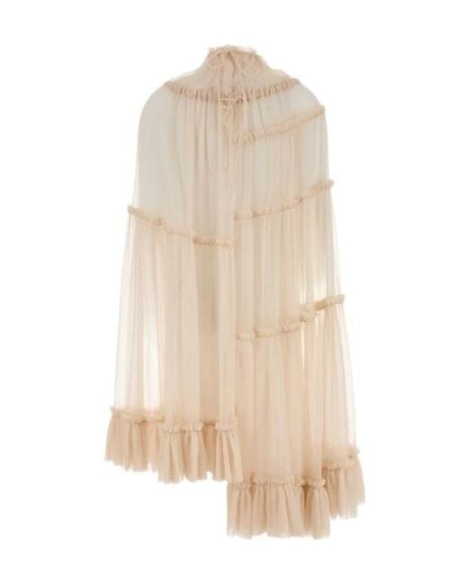 Dries Van Noten Natural Pleated Dress