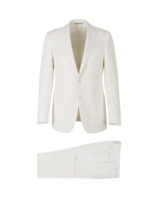Canali White Single-Breasted Suit for men