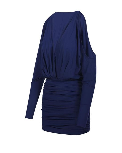 Amazuìn Blue Oliusa Draped Cut-Out Mini Dress