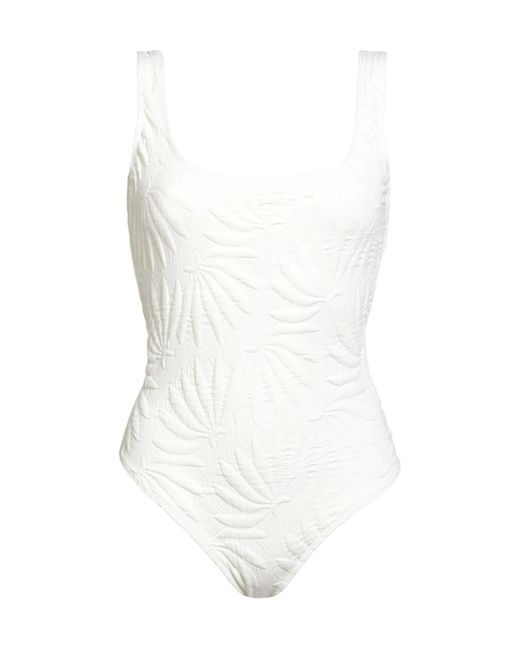 Farm Rio White Solid-Color Swimsuit