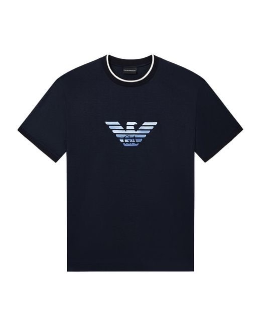Emporio Armani Blue Graphic T-Shirt for men