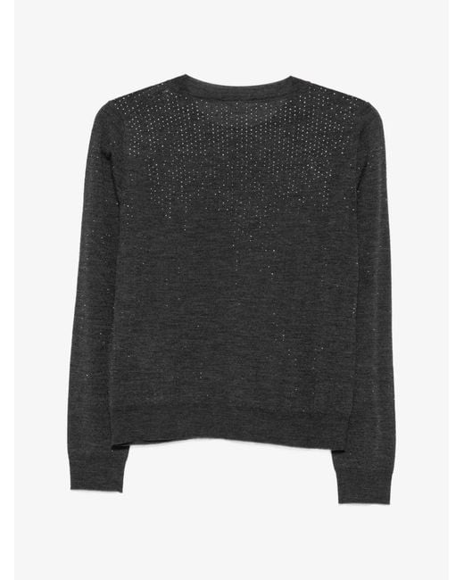 P.A.R.O.S.H. Black Crystal-Embellished Sweater