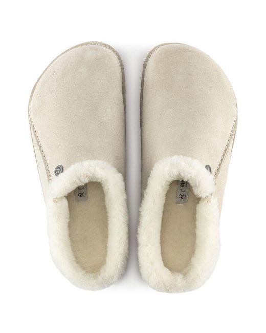 Birkenstock White Zermatt Premium Slippers
