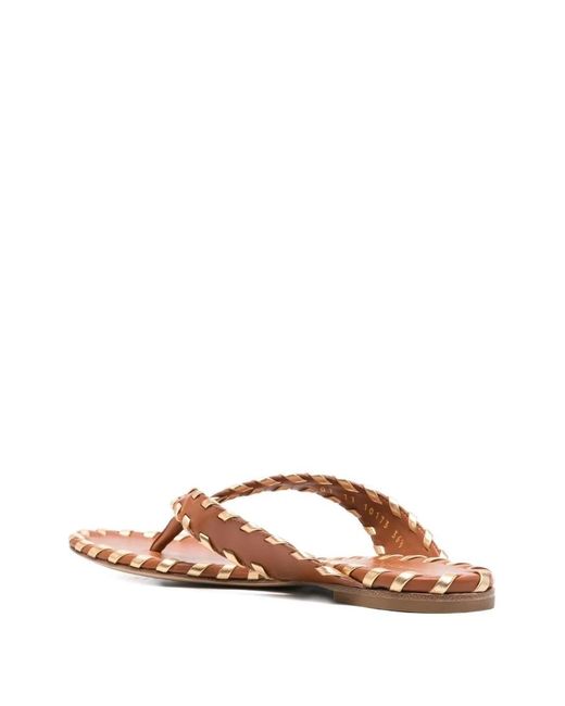Gianvito Rossi Brown Woven Leather Sandals