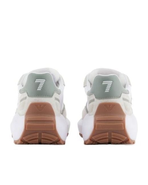 EA7 White Logo-Appliqué Sneakers for men
