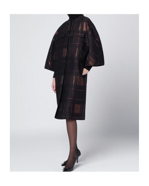 Max Mara Multicolor Atelier Lamé Jacquard Coat