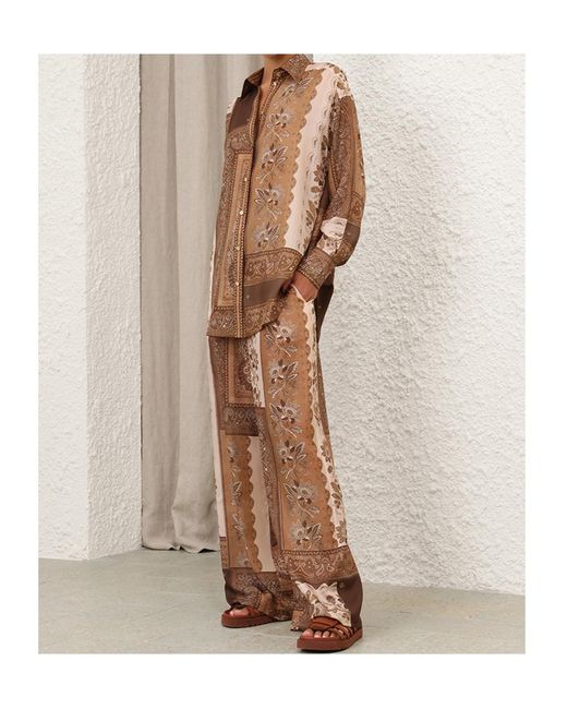 Zimmermann Brown Lucky Relaxed Pant