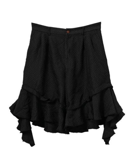 Comme des Garçons Black Ruffled Shorts