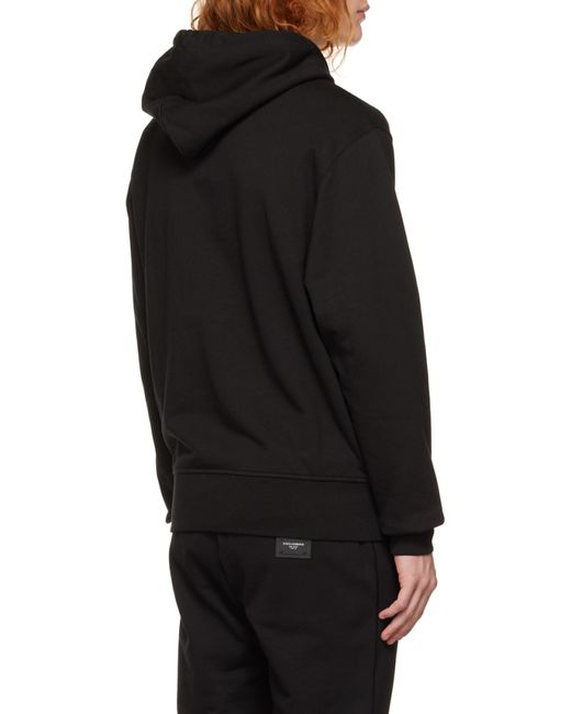 Versace Jeans Black Couture Logo-Printed Drawstring Hoodie for men