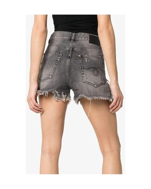 R13 Gray Imitation Old Denim Shorts