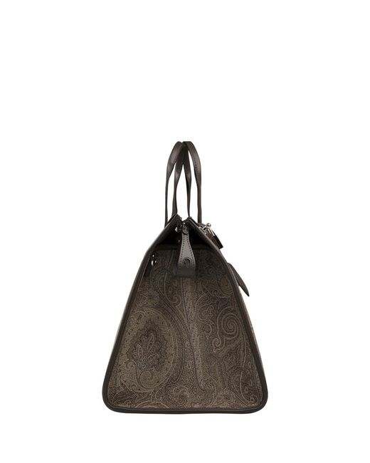 Etro Brown Paisley Printed Travel Bag for men