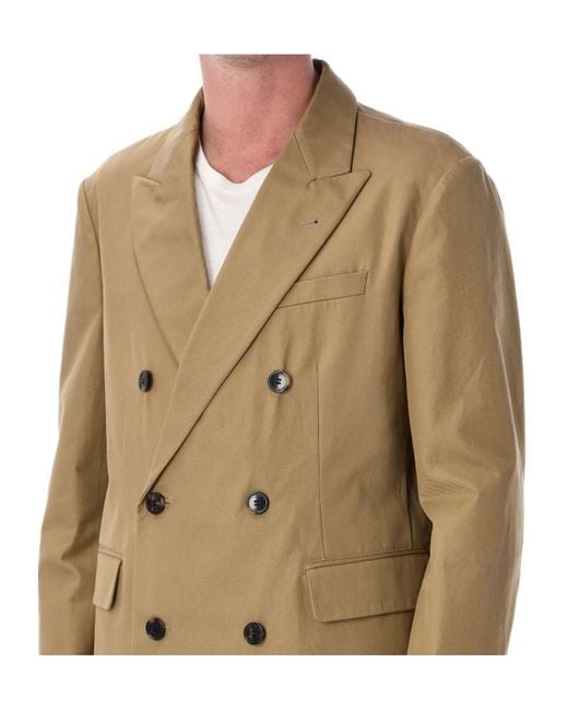 Dries Van Noten Natural Double-Breasted Suit Jacket for men