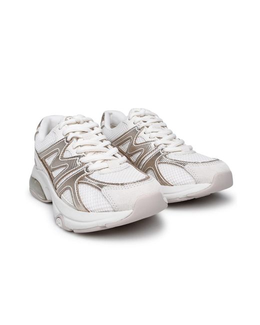 MICHAEL Michael Kors White Logo-Patch Mesh-Panelling Sneakers