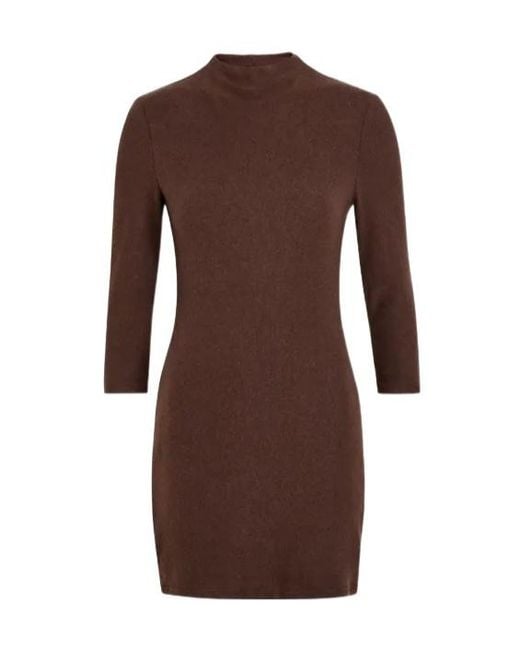Reformation Brown Camille High-Neck Mini Dress