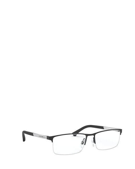 Emporio Armani Metallic Rectangular Frame Glasses for men
