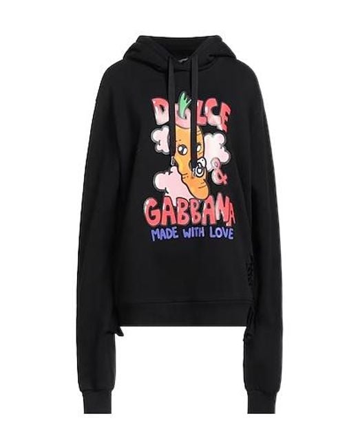 Dolce & Gabbana Black Solid Print Hoodie