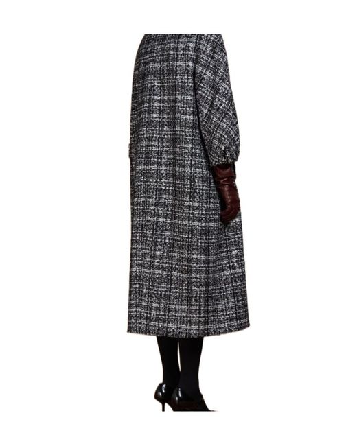 Max Mara Black Aceri Crewneck Coat