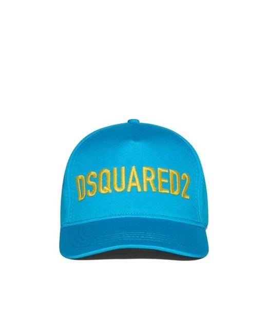 DSquared² Blue Logo-Embroidered Curved Peak Baseball Cap for men