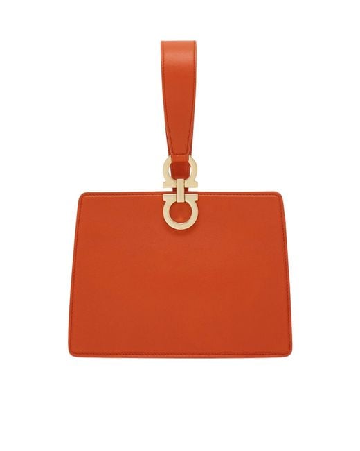 Ferragamo Orange Mini Clutch