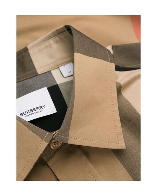 Burberry Brown Checked Button-Up Shirt for men