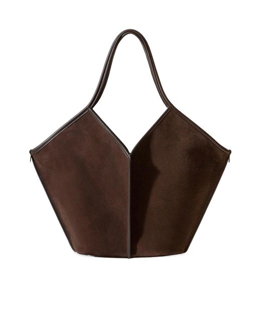 Hereu Brown Top Handle Tote Bag