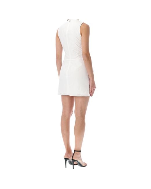 ROTATE BIRGER CHRISTENSEN White Bow-Tie Sleeveless Dress