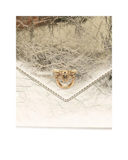 Pinko Natural Small Chain Flap Clutch Bag