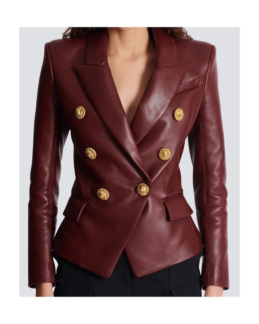 Balmain Purple 6-Button Collared Jacket